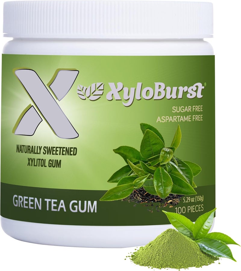 XyloBurst Green Tea Xylitol Gum - 100 Pieces - Image 1